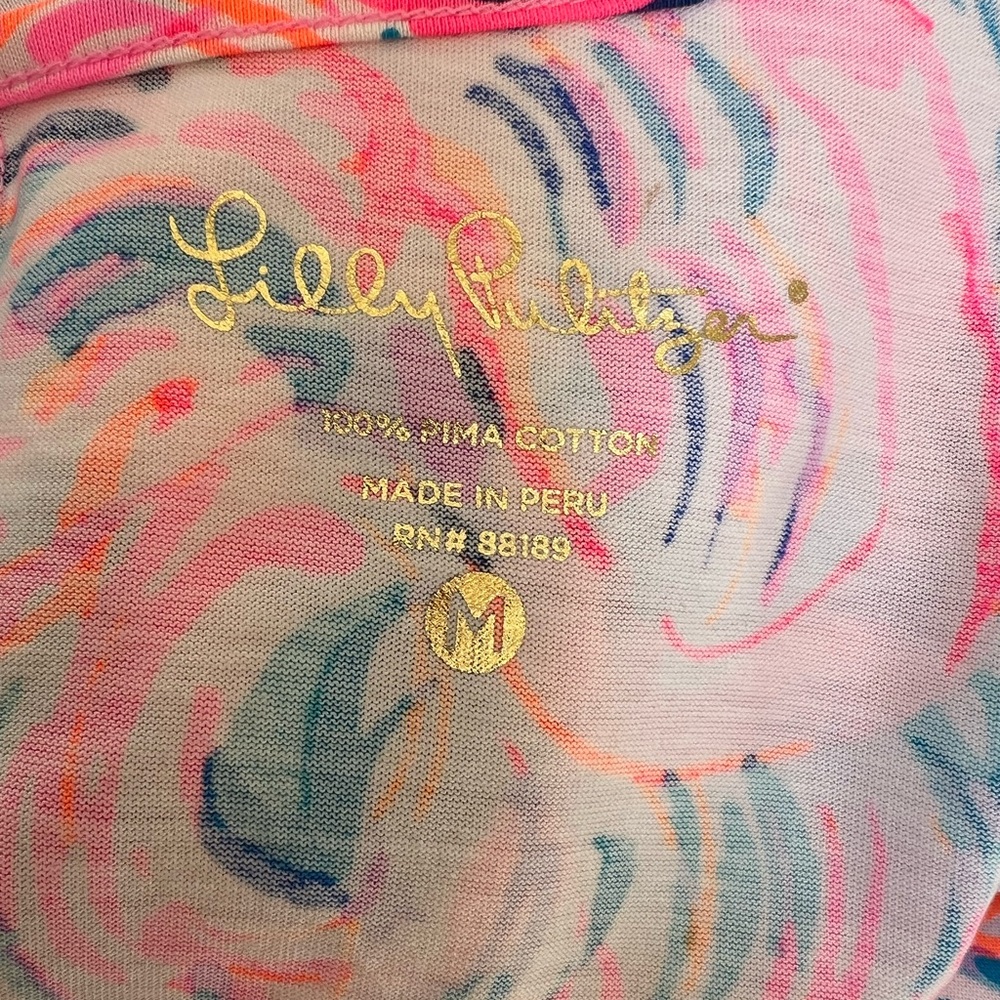 Lilly Pulitzer Marlowe Short Sleeve Pink, Navy Dress Size M - Picture 3 of 8